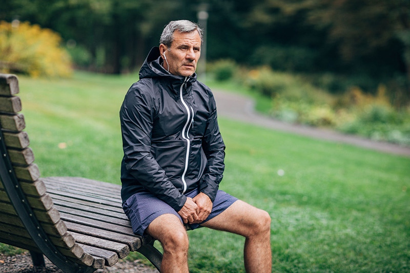 Retiree's and their daughter talking.